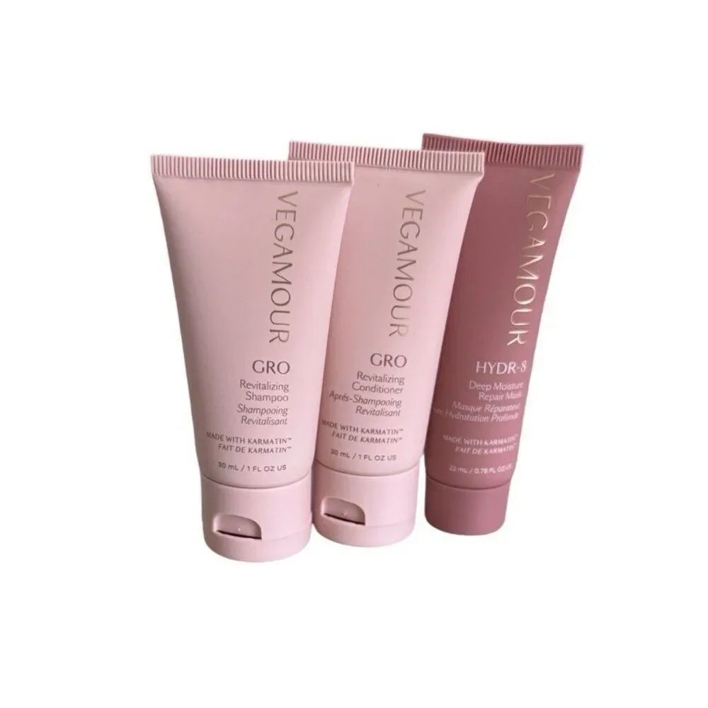vegamour Gro New revitalizing shampoo conditioner repair mask travel 1 Oz